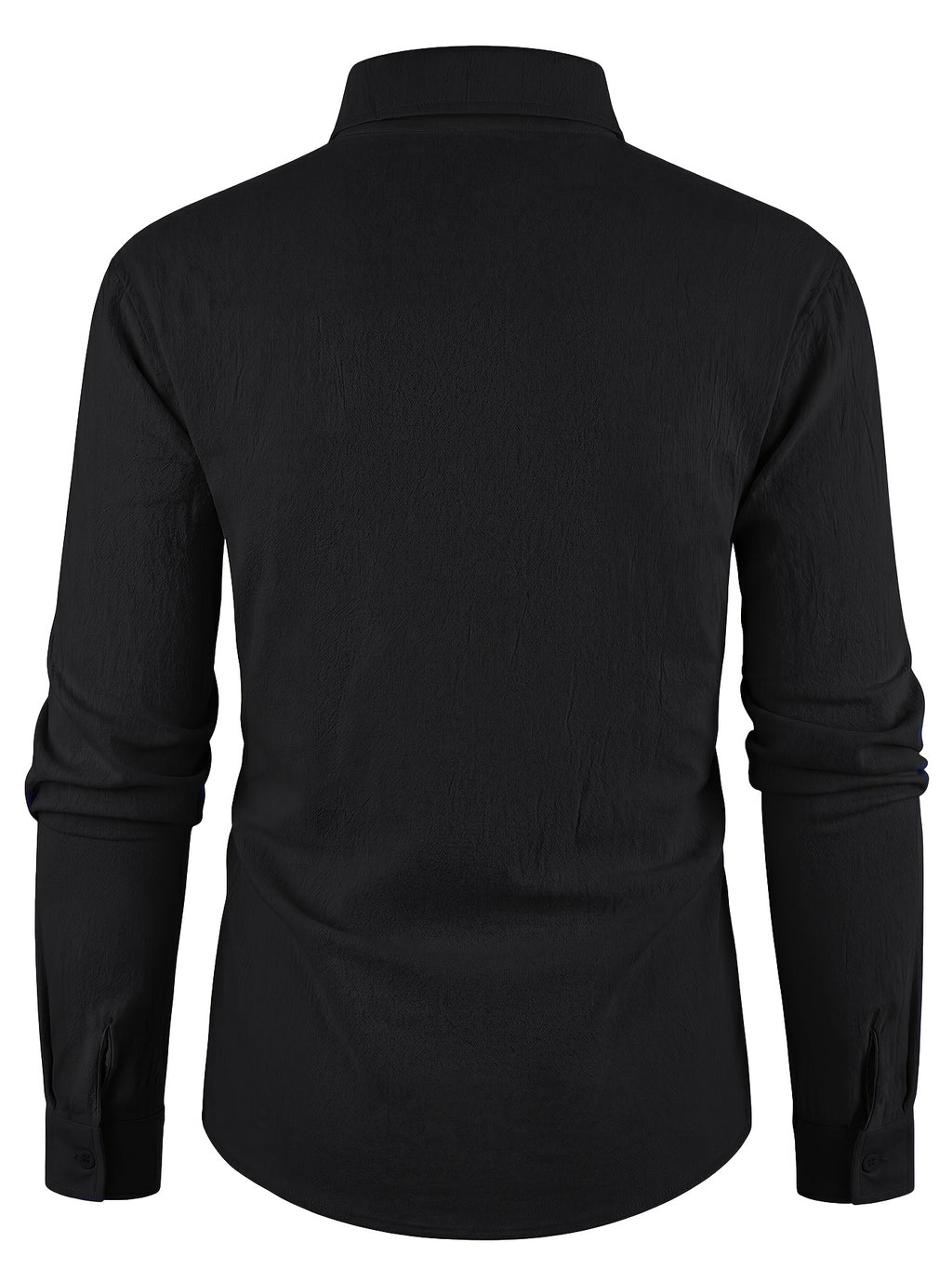 5pcs Men's New Spring/Autumn Thin Loose-Fit Comfortable Lapel Solid Color Basic Linen Long-Sleeve Shirt for Daily Commuting, Fitness, Sports, Home, Leisure, Trendy Fashion Button-Up Top - Mix C