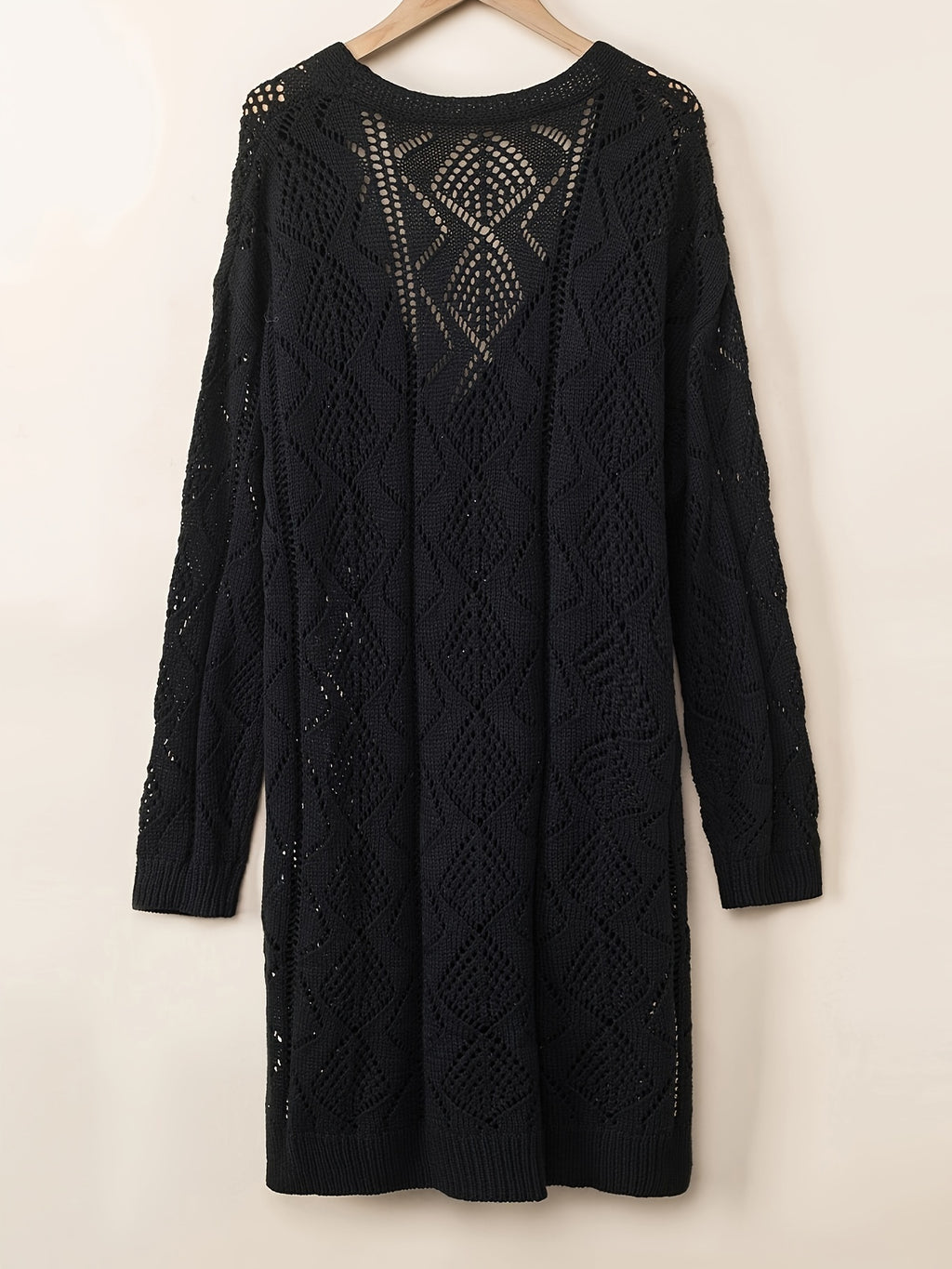 European And American Autumn New Cardigan Long Shirt Loose Long Sleeve Outerwear Sunscreen Women'S Top - Black