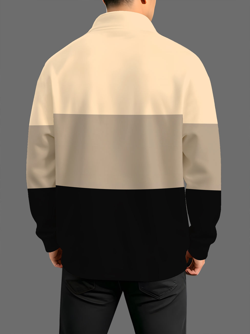 Men's Fashion Half-Zip Sweatshirt, Casual Novelty Men's Sweatshirt, Essential Choice for Home and Leisure - Mixed Color 1