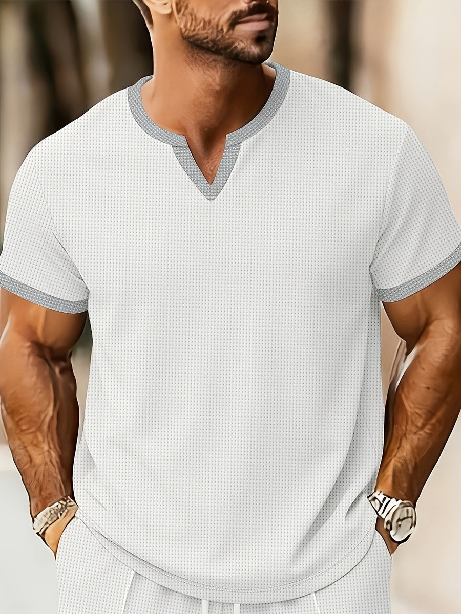 Business Elegant Solid Color V-Neck - White