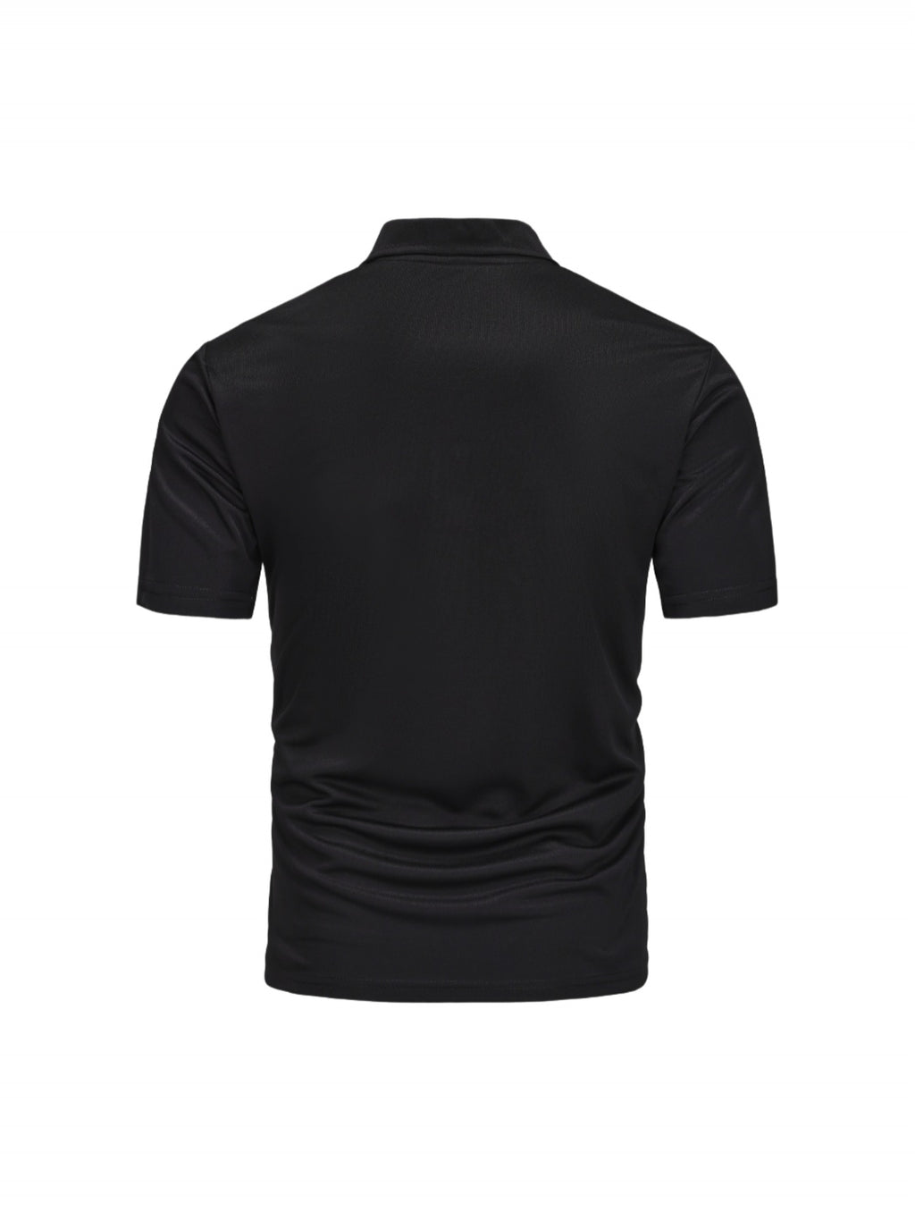 Two-pc Men's Zippered Polo Shirt, New Men's Business Travel Lapel Polo Short Sleeve, Particularly Stylish Short Sleeve Top - Black+White
