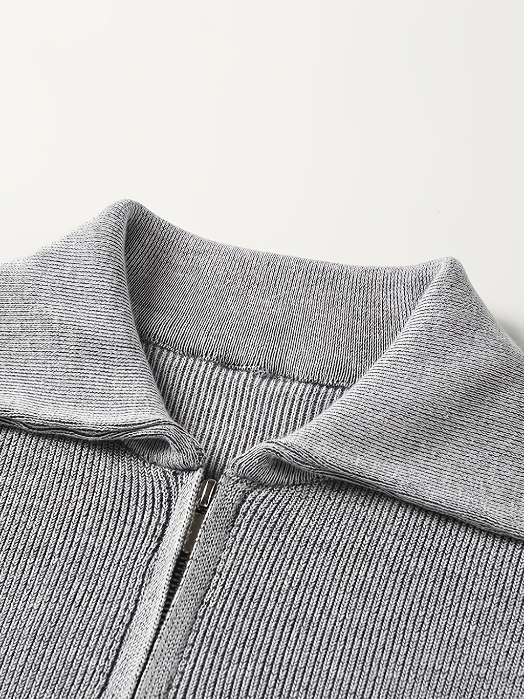 Men's Solid Color Lapel Cardigan Sweater - Machine Washable Winter Knitwear with Lapel Collar, Non-Stretch Suitable for Everyday Casual Wear, Office & -Casual Outfits, Regular Fit for Body Types - Grey