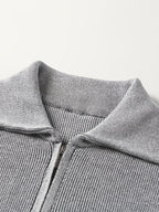 Men's Solid Color Lapel Cardigan Sweater - Machine Washable Winter Knitwear with Lapel Collar, Non-Stretch Suitable for Everyday Casual Wear, Office & -Casual Outfits, Regular Fit for Body Types - Grey