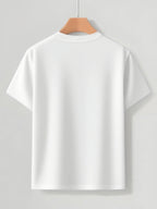 Men'S Summer Easy Chinese Style Bird And Peace Dove Print Short Sleeve T-Shirt - Men'S Casual T-Shirt with Printed Design - Casual Round Neck, Short Sleeves, Summer Essential, Fashionable Print, Comfortable Clothing, Modern Casual Style - White