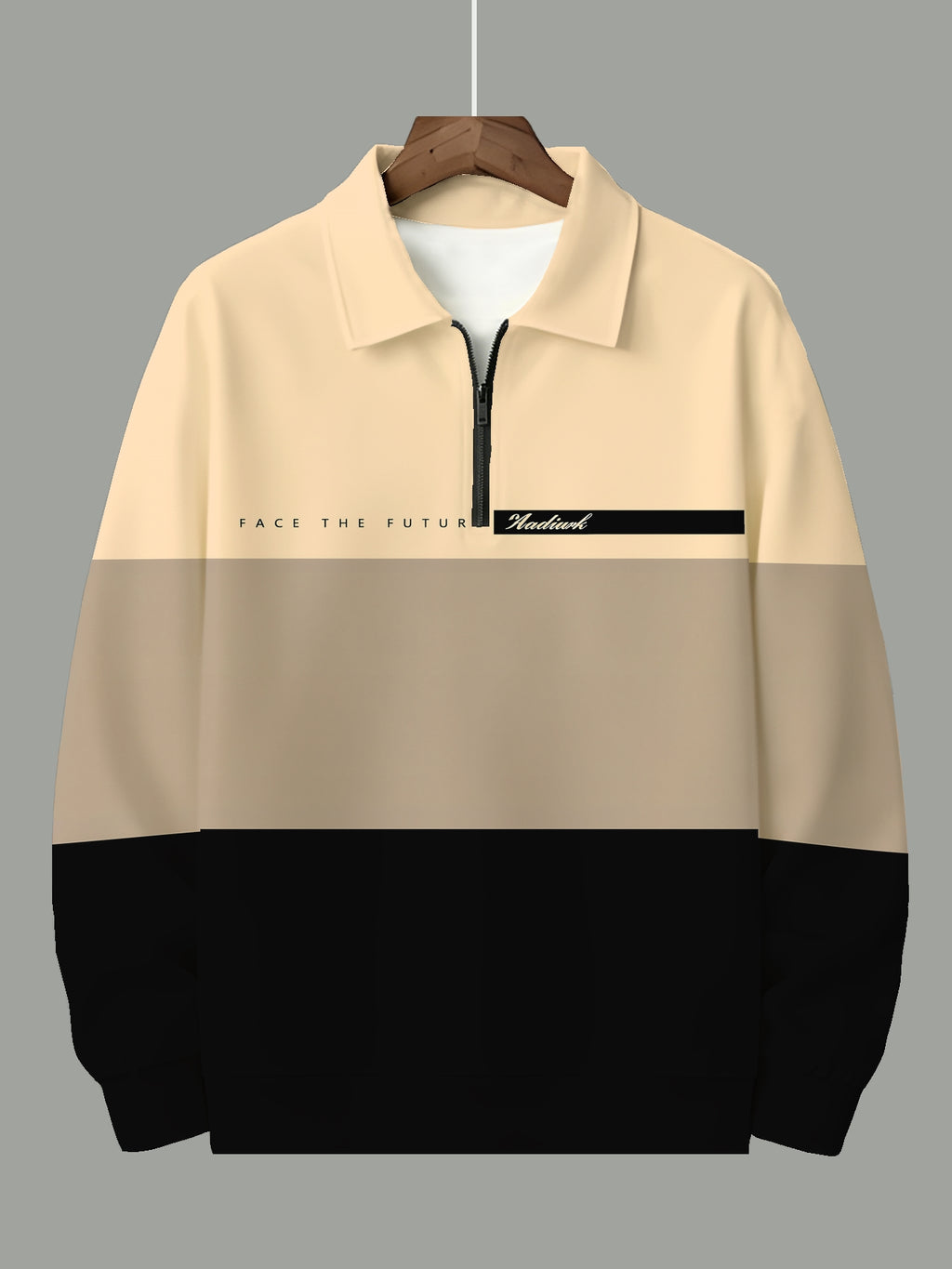 Men's Fashion Half-Zip Sweatshirt, Casual Novelty Men's Sweatshirt, Essential Choice for Home and Leisure - Mixed Color 1