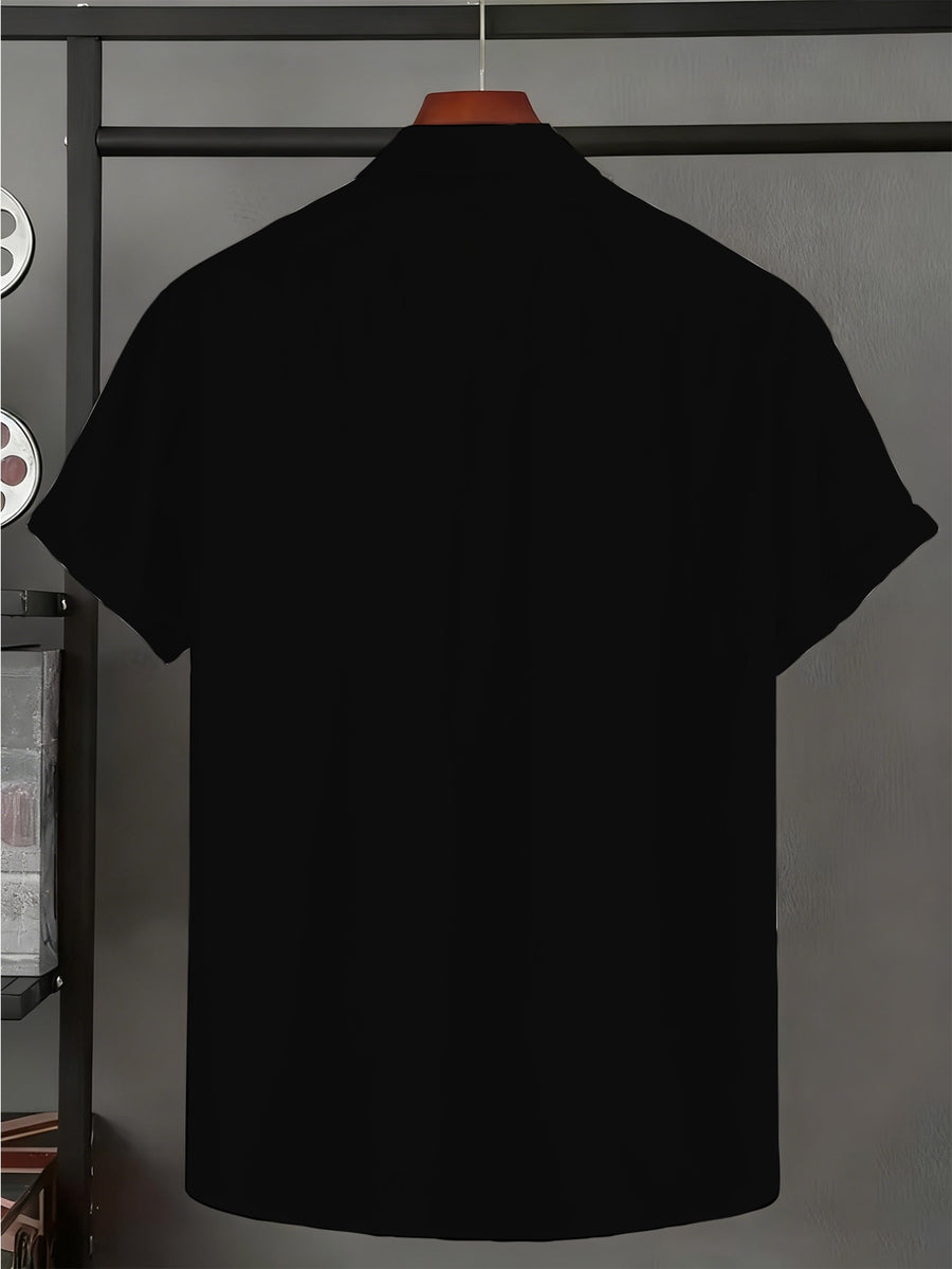 [9pcs Set] Custom Men'S Casual Shirts - Add Your Favorite Photos Or Logos, Team Uniforms, Ideal Employee Gifts, Perfect for Parties, Outdoor Activities, And Daily Wear - Black