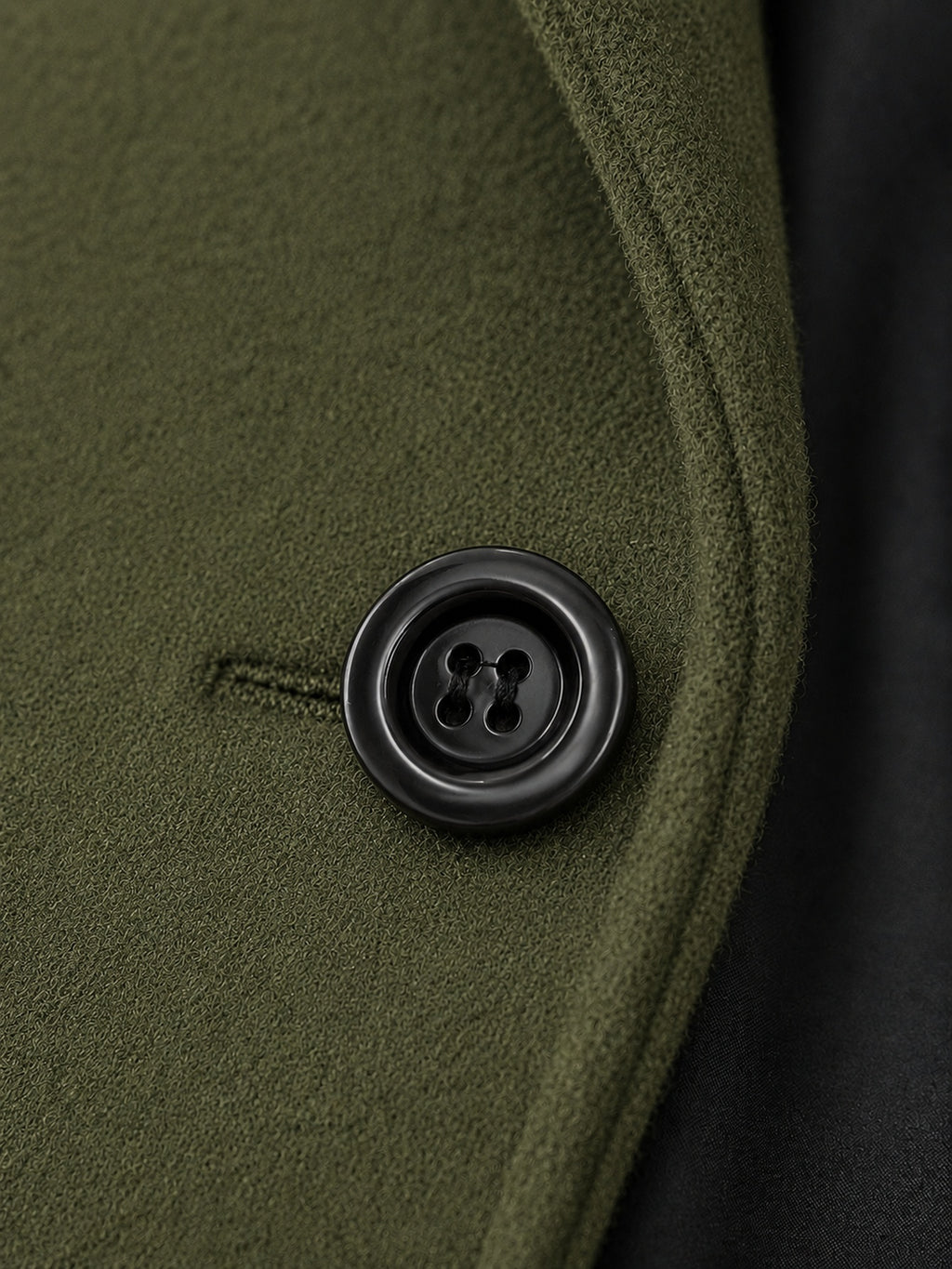 Men'S Long Double-Breasted Coat, Autumn Winter Business Casual Jacket, Large Lapel Black Commuter Trench Coat Men'S Clothing - Olive Green