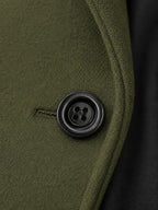 Men'S Long Double-Breasted Coat, Autumn Winter Business Casual Jacket, Large Lapel Black Commuter Trench Coat Men'S Clothing - Olive Green