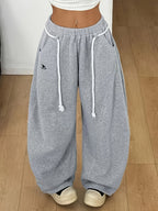 Autumn Winter Women'S Fashion Y2K Style Casual Loose Women'S Sweatpants - Grey