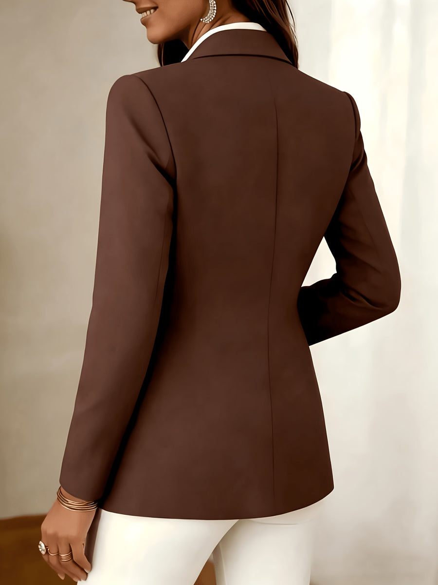 2026 Spring/Autumn New Dark Brown Blazer, Women'S Commuter Professional Style Premium Loose All-Match Short Suit YYTT - Dark Brown