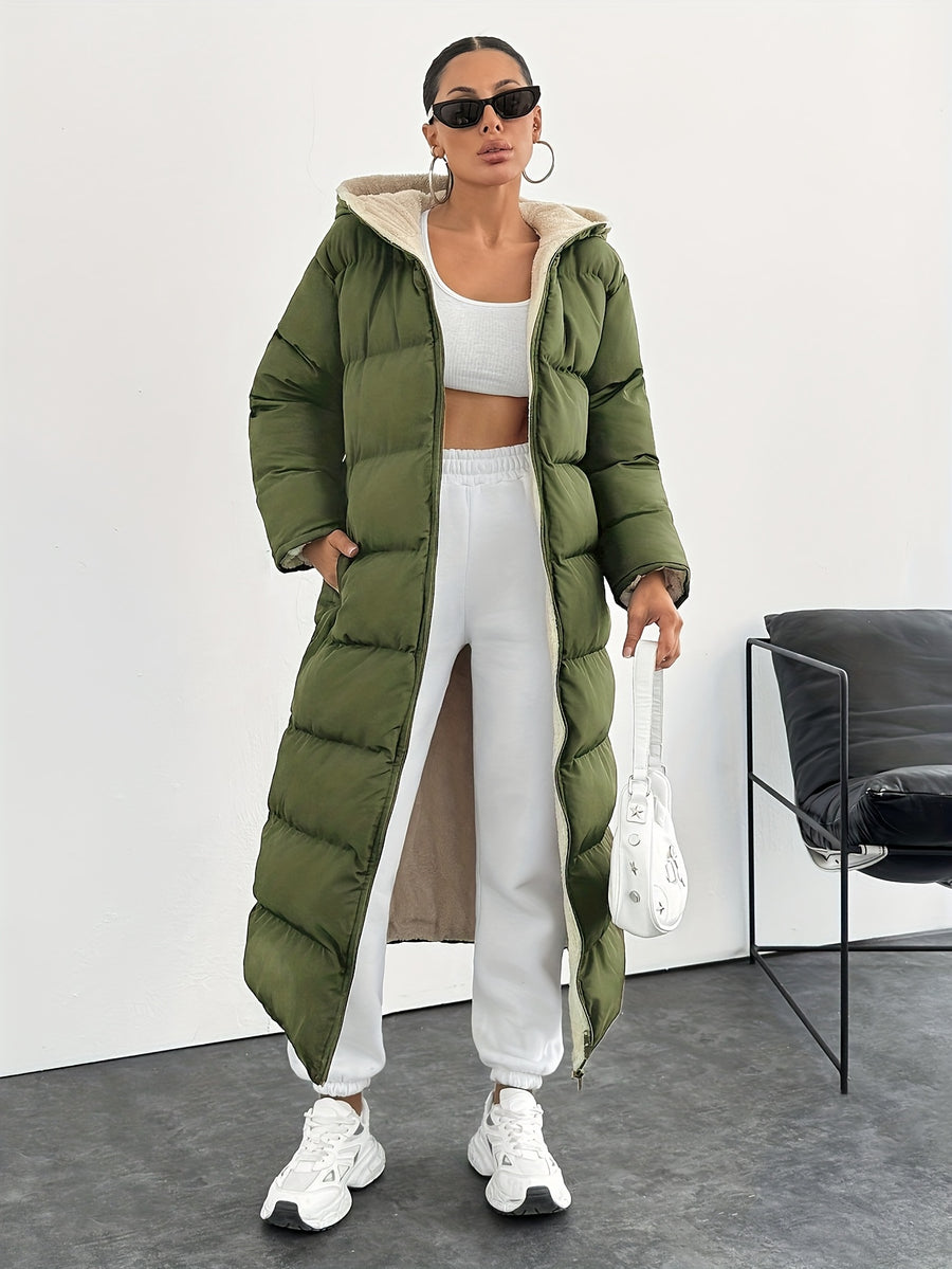 Fashionable and Elegant Thick Coat - Green