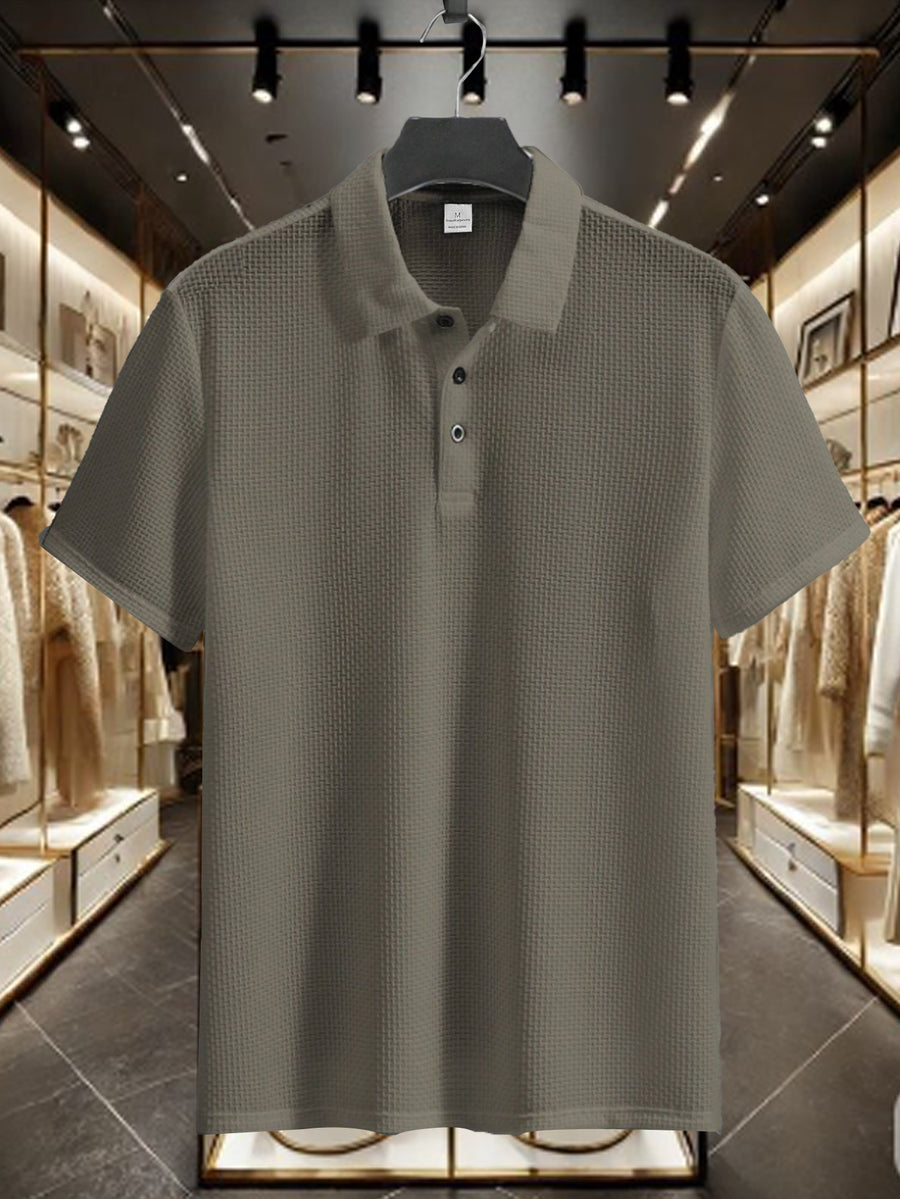 Men'S Summer Style Polo Shirt - Short Sleeve Breathable, Fashionable Beach Vacation Sport Casual Commute Golf Fishing Camping Gift for Boyfriend Husband - Khaki