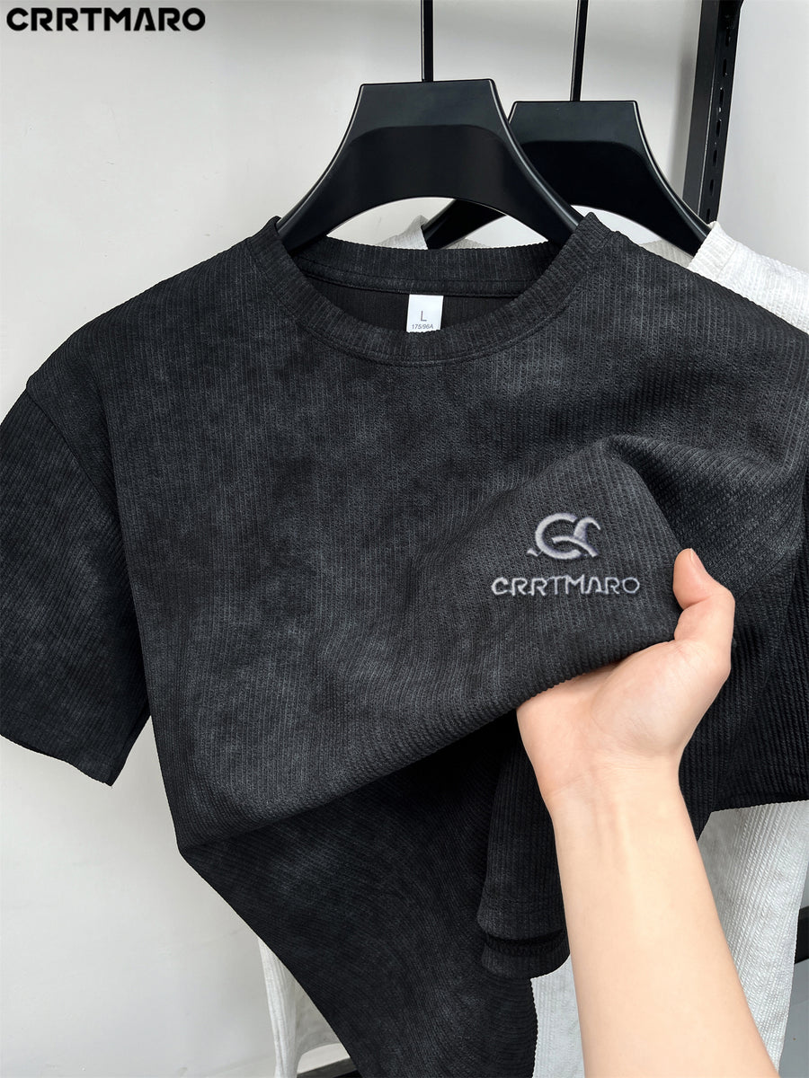 CRRTMARO Men'S T-Shirt Classic Short Sleeve Stand Collar Men'S Solid Color Casual T-Shirt Outdoor Casual Men'S Wear Easy May - Black