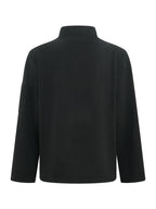 Men'S Autumn Winter New Fleece Lined Stand Collar Zipper Jacket, CAT Letter Print Long Sleeve Jacket, Multi-Pocket Design Casual Commute Trendy Top - Black 1