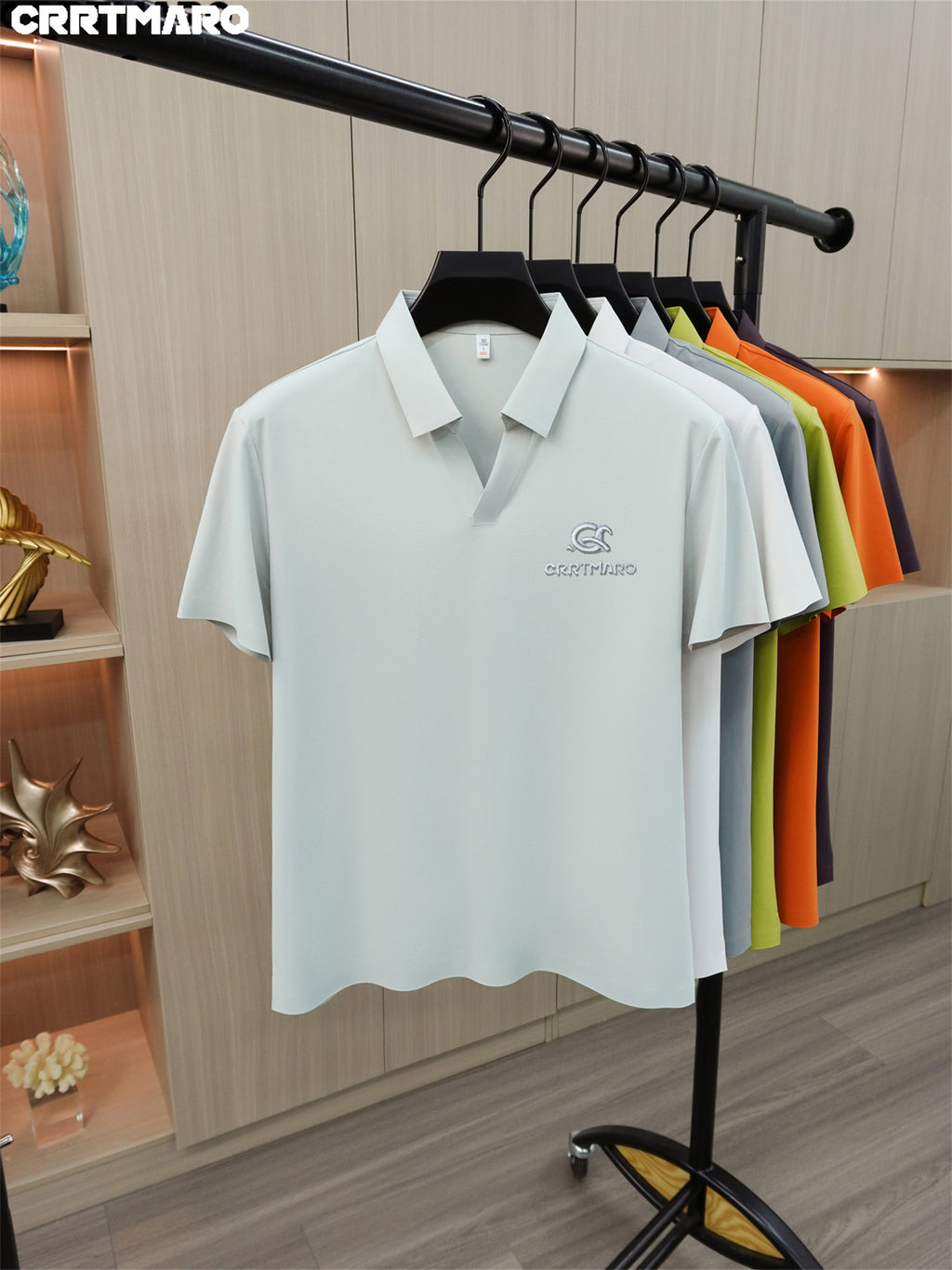 Cartama CRRTMARO Summer New Men'S Short Sleeve Polo Shirt Easy Business Casual High-End Breathable Half Sleeve T-Shirt Men'S Wear Yongxing - M Beige
