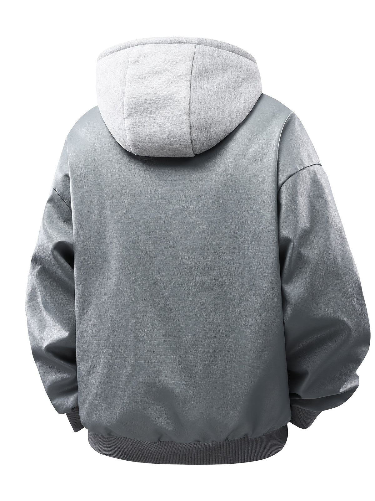 Men's Autumn/Winter 2-in-1 Look Hooded Baseball Jacket - Grey