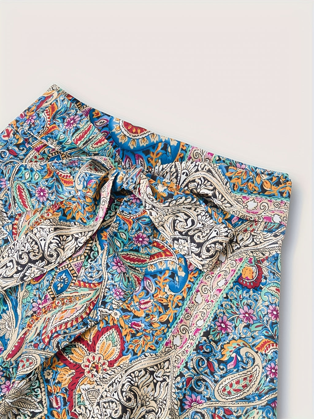 Women'S Bohemian Style Print Casual Easy Tie Bow Skirt - Multicolor