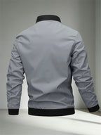 2026 New Men's Casual Windproof Jacket - A Must-Have for Stylish Men, Lightweight for Spring and Autumn, Full Zip Closure with Letter Embroidery, Casual Pilot Jacket Baseball Jacket, Fashionable and Versatile Streetwear Trend, Suitable for Outdoor - Mature Gray
