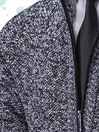 Single Casual Knitted Jacket with Stand-Up Collar And Smooth Zipper, Comfortable And Loose Retro Style, Versatile And Durable for Upper Body. (Includes Jacket) - Dark Gray