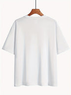 Graphic Print T-shirt, Short Sleeve Crew Neck Casual Top for Summer & Spring, Women's Clothing - White