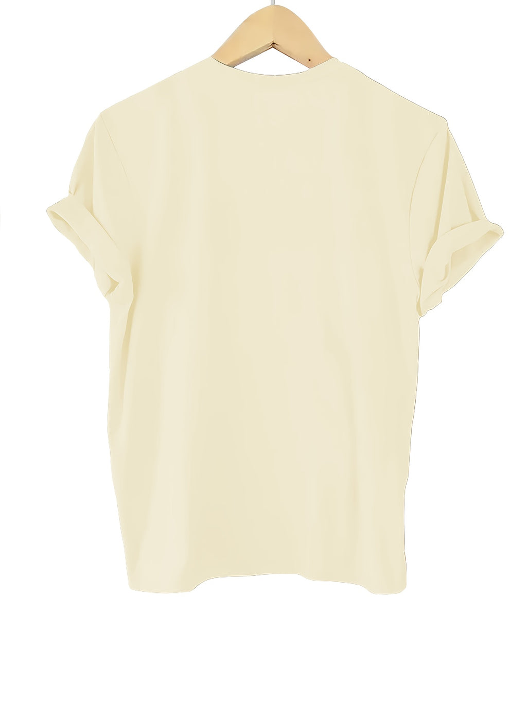 Spring/Summer Women's T-Shirt, Basic Short-Sleeve T-Shirt for Daily Wear - 1 - Light Beige