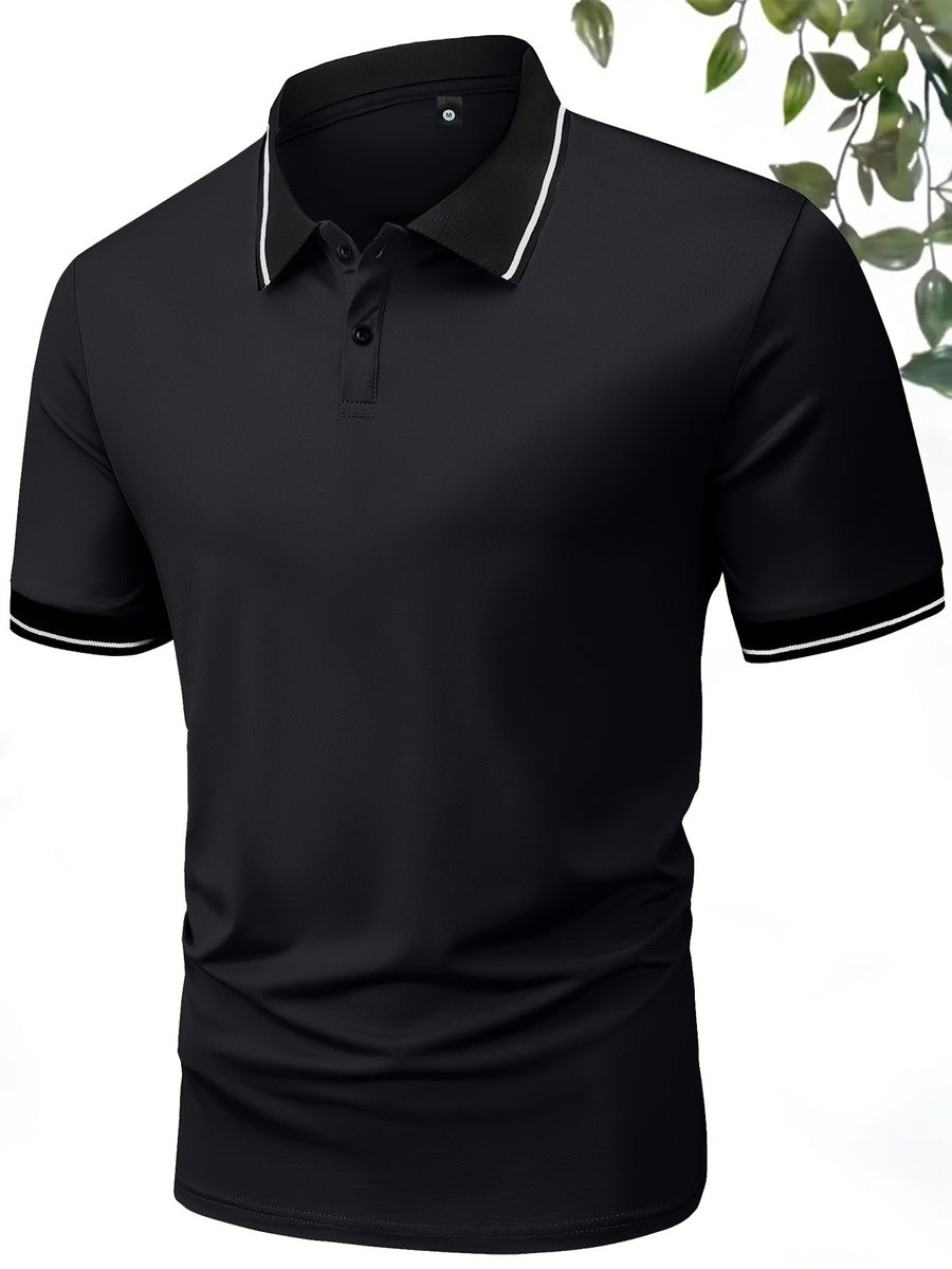 5pcs Summer Lapel Men's Shirts, Solid Color Plain Short Sleeve Shirts, Multi-Color Workwear, Casual Sportswear, Men's Executive Tops - Mixed colors