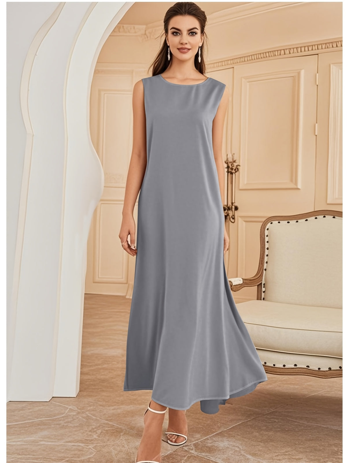 1pc Fashionable, Elegant And Comfortable Bubble Color Fabric. Pure Color Suitable for Daily Outdoor Travel And Leisure. Loose And Comfortable Women'S Abaya Vest. Abayas for Women Muslim Namaz Dresses Women'S Traditional Robe - Dark Gray