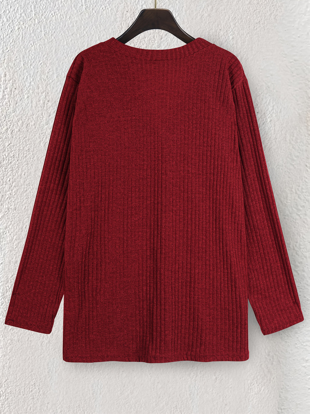 Women's Fashion Warm Cardigan with Pockets - Burgundy