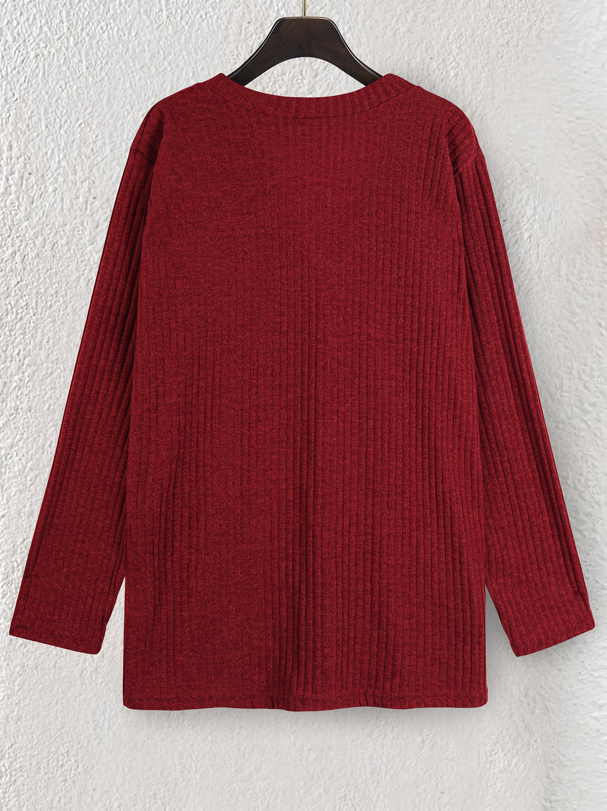 Women's Fashion Warm Cardigan with Pockets - Burgundy