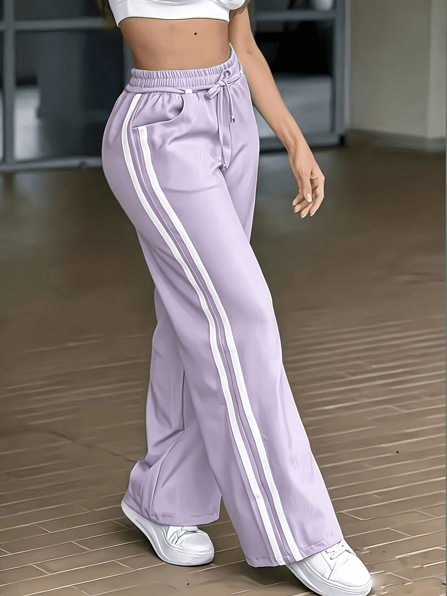 Women's Fashion - Long Trousers - Unique Waist Design for a Look, Daily Commute Style, Elegant, Fashionable, and Casual, Versatile for and All-Match Outfits, Suitable for Outdoor S, Japanese, Korean, European, and American Styles, Four Seasons - Light Purple