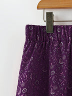 Plus Size Women'S Lace Trim Fashion Set, Suitable for Spring/Summer Vacation Casual All-Match Two-Piece Outfit - Purple