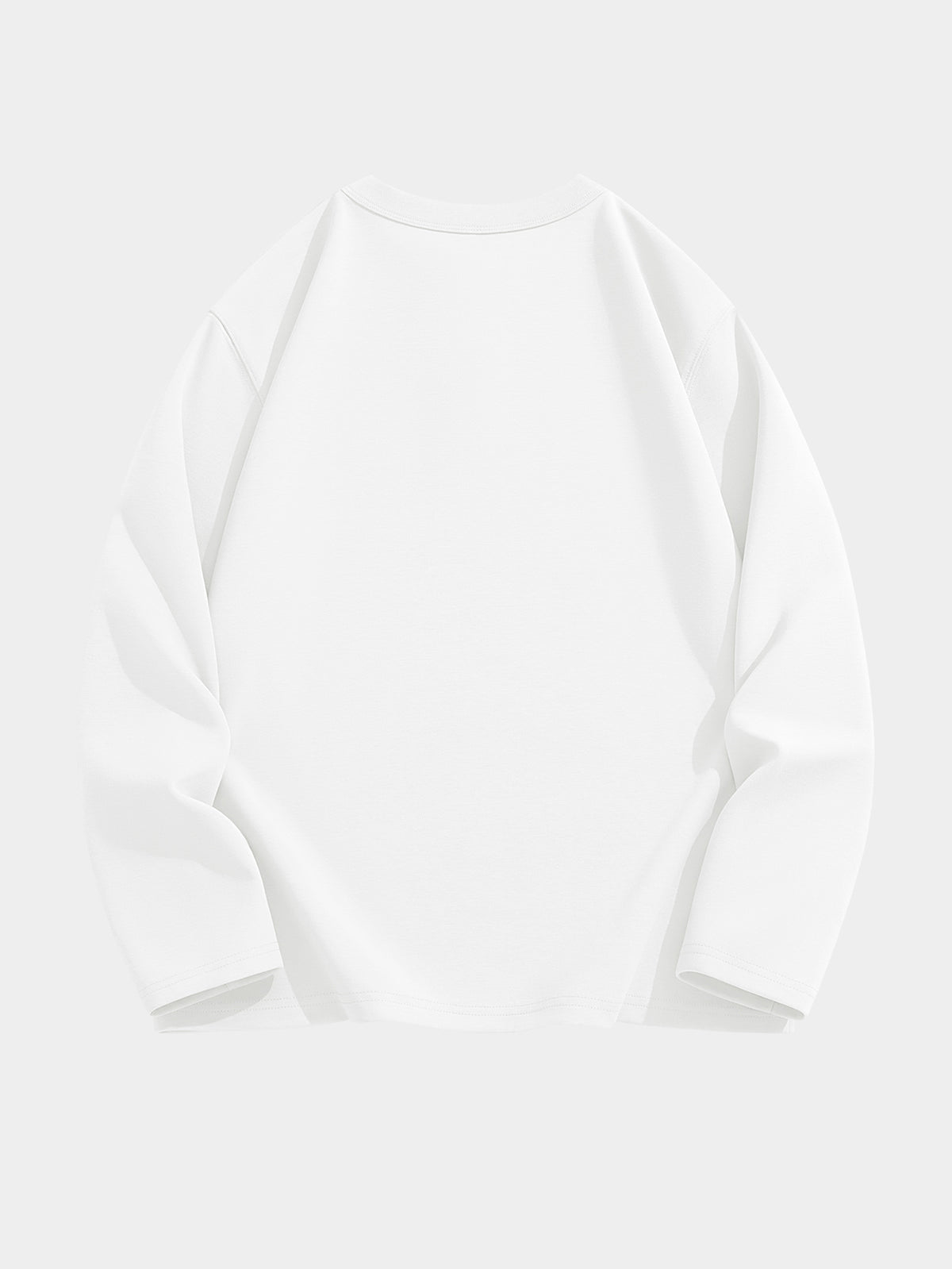 JEEP Men'S Henley Collar Half-Button T-Shirt Spring Autumn Blend Button-Up Long Sleeve Outdoor Casual All-Match Top - White