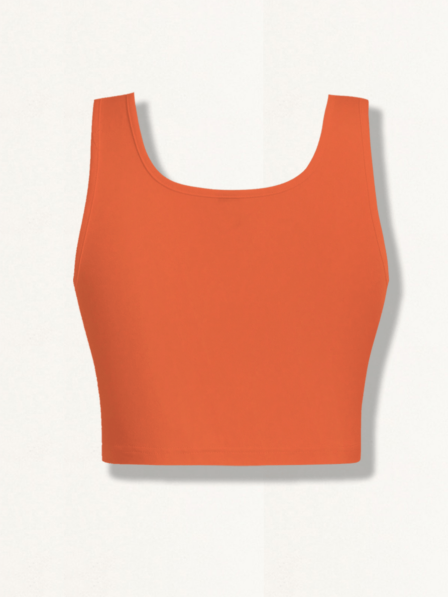 I Am More Naughty Than I Look" Letter Print Women's Beautiful and Sexy Round Neck Sleeveless Tank Top, Y2K Hot Style, Slightly Stretchy, Comfortable, Suitable for Spring and Summer, Pretty Top, Essential for Home, Outings, and Parties - Orange