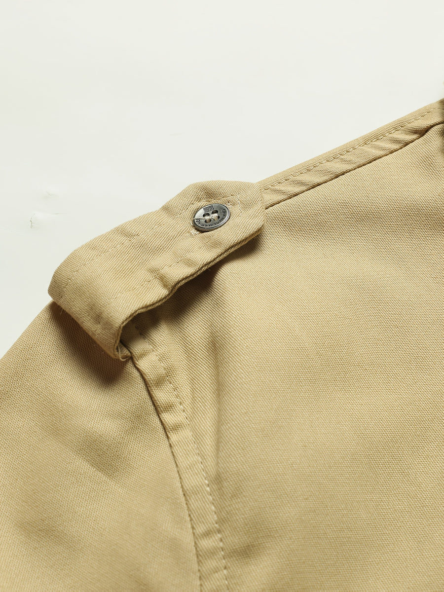 Men'S Long-Sleeved Shirt, Long-Sleeved Workwear, Casual Workwear, Twill Shirt, Top, Men'S Outdoor Plus Size Men'S Clothing, High-Density Twill Outdoor Shirt, Casual Workwear Top, Thin - Khaki
