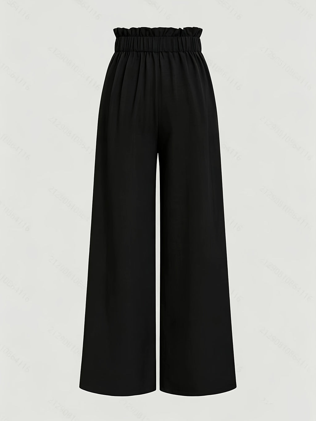 Women's High-Waisted Wide- Trousers - Loose-Fit Solid Color Pants Suitable for Daily Wear & Vacation, Beltless Spring/Summer Style for Office, Casual Outfits - Machine Washable Elegant Trousers - Black
