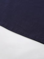 Men's 100% Pure Cotton Comfortable Casual Soft Breathable Daisy and Butterfly Print Short-Sleeve T-Shirt for Spring and Autumn Daily Commuting - Navy blue color
