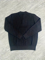 Waffle Knit Soft and Skin-Friendly Lazy Style Men's Henley Neck Pullover Base Layer Sweater - Athens Black