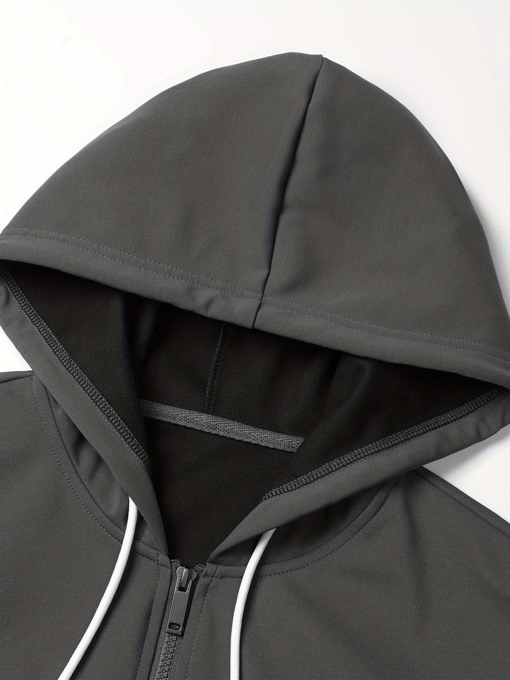 Men'S Versatile Fashion Casual Hooded Zip-Up Cardigan Sweater Jacket WJ5748 - Dark Gray