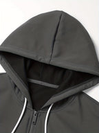 Men'S Versatile Fashion Casual Hooded Zip-Up Cardigan Sweater Jacket WJ5748 - Dark Gray