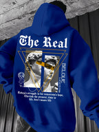 Men's Hooded Sweatshirt with  Color-Block Patchwork Design, Print, and White Drawstring. Fashionable Pullover Long-Sleeve Sweatshirt for Daily Shopping, Lounging, and Outings - Mixed Color 9