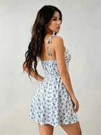 Women's Spring & Summer Sexy Vacation Dress, Allover Floral with Lace Details, Suitable for Romantic Occasions, Balls, Birthday Parties, Elegant Outfits, Casual Fashion, Y2K Style, Club Wear, Backless Design - Multicolor