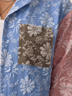 Men'S Shirt Contrast Color Patchwork Jacquard Fabric Trendy Fashion Casual Street New Short Length Spring Autumn Men'S Casual Shirt - Khaki
