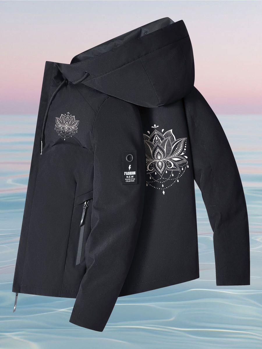 Women'S Windproof Jacket, Lightweight Windproof Warm Women'S Shell Jacket, Long Sleeve Zipper Pocket Hooded Shell Jacket, All-Season Outdoor Casual Women'S Zipper Sweatshirt Top Coat, Suitable As a Gift for Women - Black