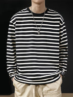 Men'S Round Neck Long Sleeve T-Shirt, Spring/Autumn Casual Trendy Fashion, Suitable for Daily Commute And Outdoor Wear [Printed Design - Not Textured] - Mixed colors