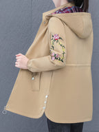 Mom's Trench Coat for Women, Mid-Length 2024 New Style, Spring/Autumn Outerwear for Middle-Aged Women, Stylish Top - Khaki