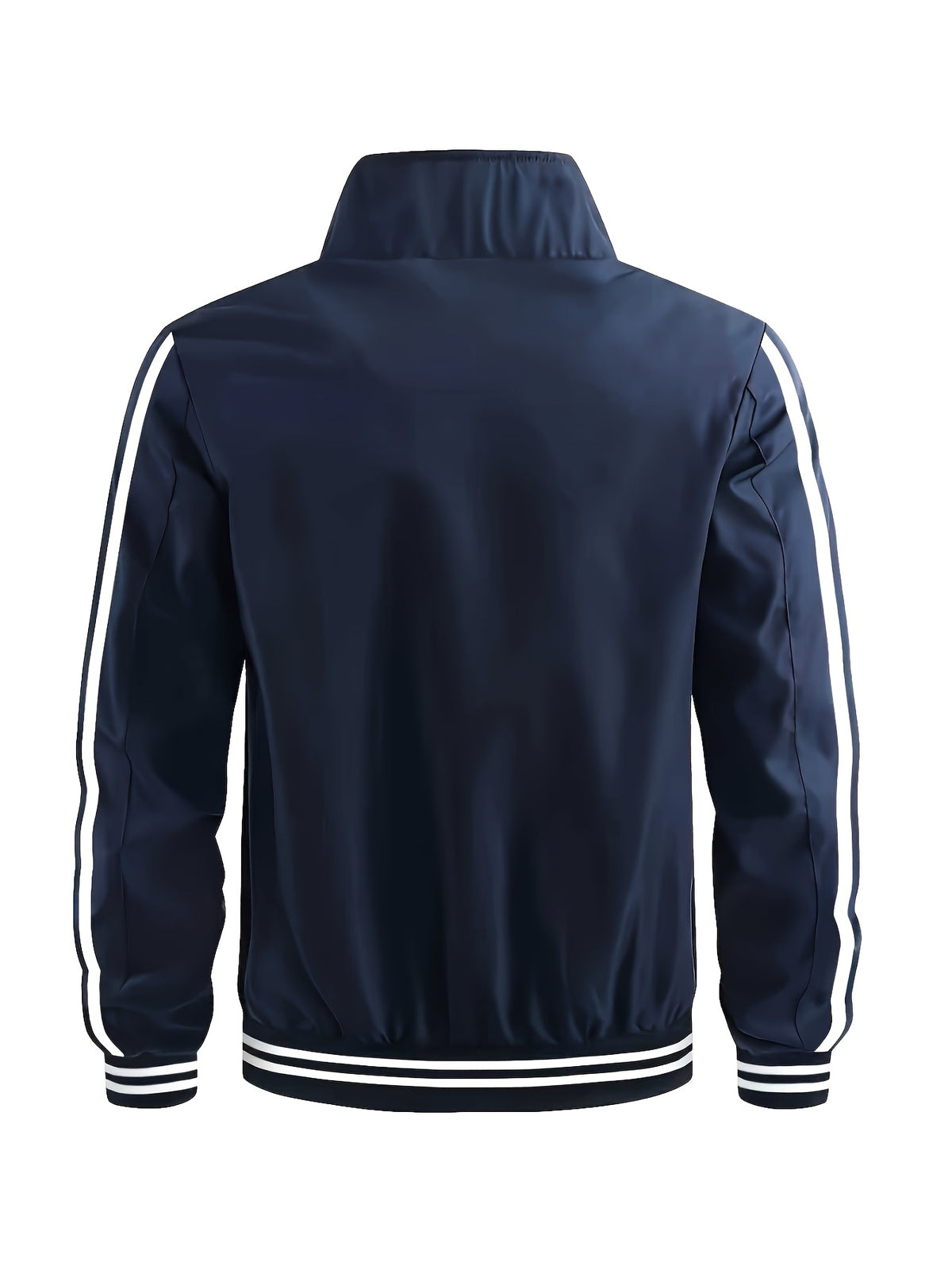 Men'S New Casual Sports Jacket, Outdoor Breathable Running Coat, Casual Zipper Stand-Up Collar Jacket Trench Coat, Suitable for Outdoor Hiking Fitness Activities, Multi-Color Available - Navy Color