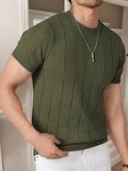 Men's Solid Rib-knit Top - fern green