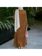 2026 Special Collection, Muslim Women'S Long Dress, Middle Eastern Traditional Cultural Costume, Suitable for Malaysian Women to Wear, Comfortable And Breathable Fabric (Headscarf Accessory Not Included) - Mixed colors
