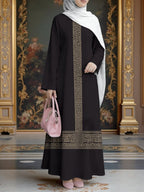 New Middle Eastern Style Muslim Elegant Robe, Featuring Middle Eastern Ethnic-style Prints and a Long Skirt Design, Suitable for Eid Al-Fitr and Eid Al-Adha. This Loose, Comfortable, and Breathable Long-sleeve Dress Is Perfect for Commuting - Mixed colors