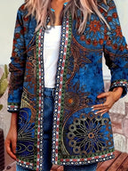 Women's New Bohemian Long Print Cardigan Shawl Top - Mixed colors